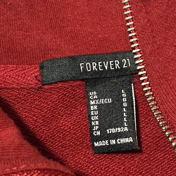 Crop Sweaters Bundle Divided Forever 21 Zip Pullover Love Size Large Black Red - Picture 4 of 11